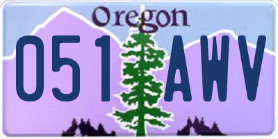 OR license plate 051AWV