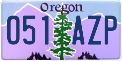 OR license plate 051AZP