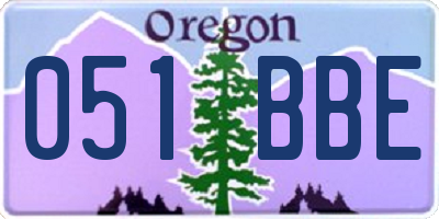 OR license plate 051BBE