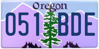 OR license plate 051BDE