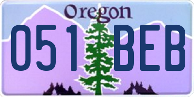OR license plate 051BEB