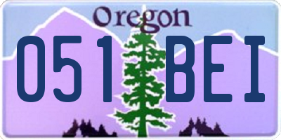 OR license plate 051BEI