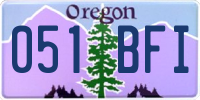 OR license plate 051BFI