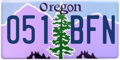OR license plate 051BFN