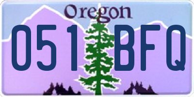 OR license plate 051BFQ