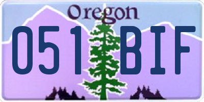 OR license plate 051BIF