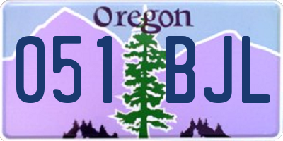 OR license plate 051BJL