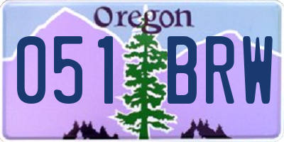 OR license plate 051BRW
