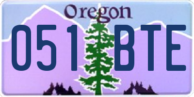 OR license plate 051BTE
