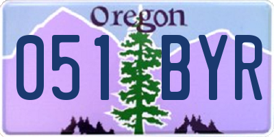OR license plate 051BYR