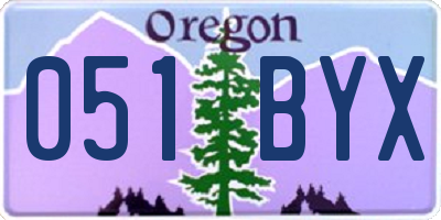 OR license plate 051BYX