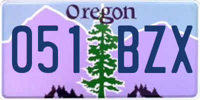 OR license plate 051BZX