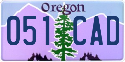 OR license plate 051CAD
