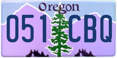 OR license plate 051CBQ