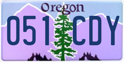 OR license plate 051CDY