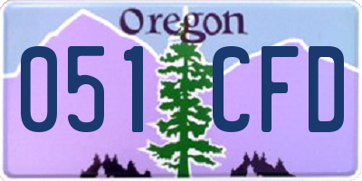 OR license plate 051CFD