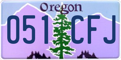 OR license plate 051CFJ