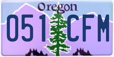 OR license plate 051CFM
