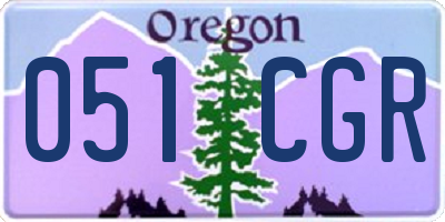 OR license plate 051CGR