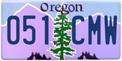 OR license plate 051CMW