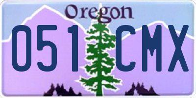 OR license plate 051CMX