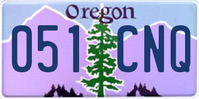 OR license plate 051CNQ