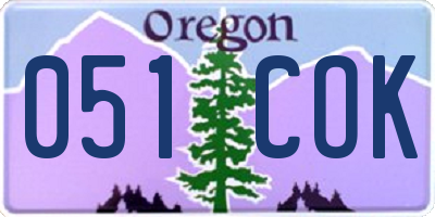 OR license plate 051COK