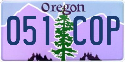 OR license plate 051COP