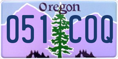 OR license plate 051COQ