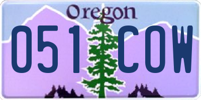OR license plate 051COW
