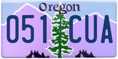 OR license plate 051CUA