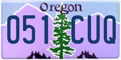 OR license plate 051CUQ