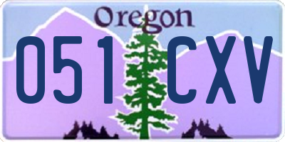 OR license plate 051CXV