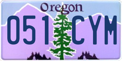 OR license plate 051CYM