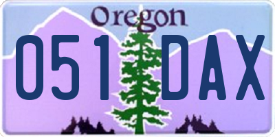 OR license plate 051DAX