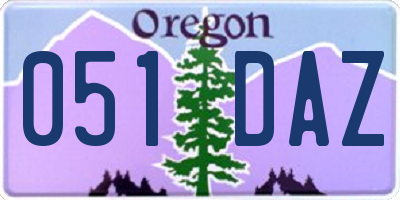 OR license plate 051DAZ
