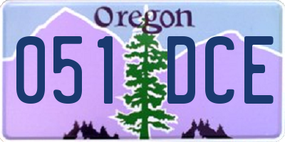 OR license plate 051DCE