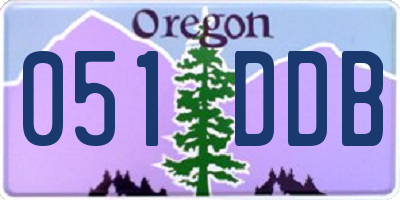 OR license plate 051DDB
