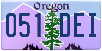 OR license plate 051DEI