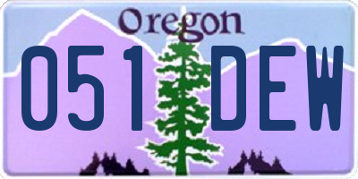 OR license plate 051DEW