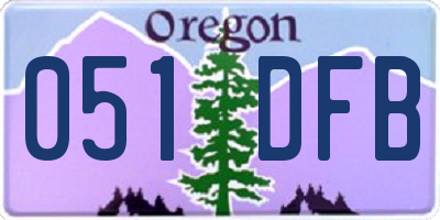 OR license plate 051DFB