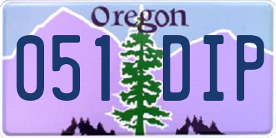 OR license plate 051DIP