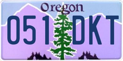 OR license plate 051DKT