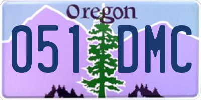 OR license plate 051DMC