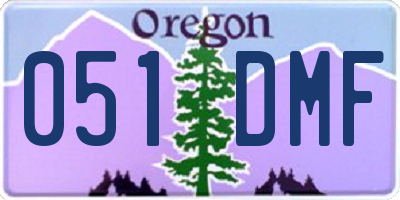 OR license plate 051DMF