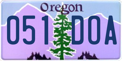 OR license plate 051DOA