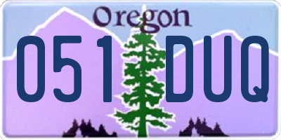 OR license plate 051DUQ