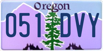 OR license plate 051DVY