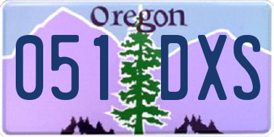 OR license plate 051DXS