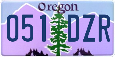 OR license plate 051DZR